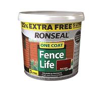 Ronseal RSLFLRC4LAV 4 Litre One Coat Fencelife Paint - Red Cedar