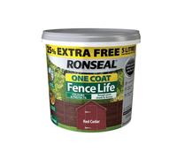 Ronseal RSLFLRCN4LAV One Coat Fence Life Red Cedar New 4 Litre +25%