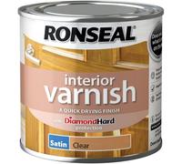 Ronseal RSLIVSCL250 Interior Varnish Quick Dry Satin Clear, 250 Ml