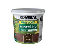 Ronseal RSLOCFLDO5L One Coat Fence Life, Dark Oak, 5 Litre