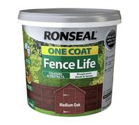 Ronseal One Coat Fence Life Matt Shed & Fence Treatment - Medium Oak 5L