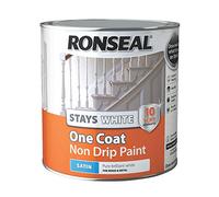 Ronseal Stays White One Coat Non Drip Paint 2.5L, Satin