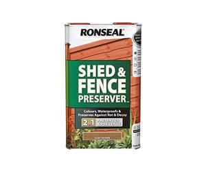 Ronseal RSLSFLB5L 5 Litre Shed and Fence Preserver - Light Brown