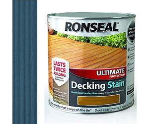Ronseal RSLUDSS25L 2.5L Ultimate Protection Decking Stain - Slate | Ronseal Ultimate Protection Decking Stain | Slate colour finish | 2.5L container | Protects decking from weather and wear