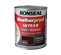Ronseal RSLWPCNG750 Weatherproof 10 Year Exterior Wood Paint Chestnut Gloss 750 ml
