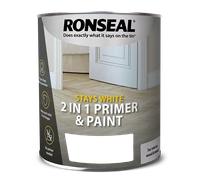 Ronseal Stays White 2 in 1 Primer and Paint 2.5L, Satin