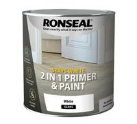 Ronseal Stays White 2in1 Paint & Primer Gloss 2.5L