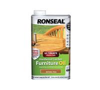 Ronseal 37358 Ultimate Protection Hardwood Garden Furniture Oil Natural Teak 1 Litre