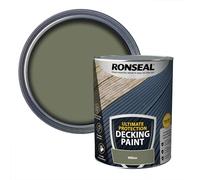 Ronseal Ultimate Protection Decking Paint - Willow - 5L | Fills cracks and locks down splinters. Long-lasting all-weather protection for timber decking.