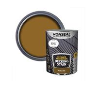Ronseal Ultimate Protection Decking Stain Medium Oak 5L | High-durability coating resists weathering, abrasion and moisture ingress across exterior timber surfaces.