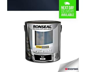 RONSEAL UPVC Paint Black Satin, 2.5L - For Bare Or Previously Painted uPVC