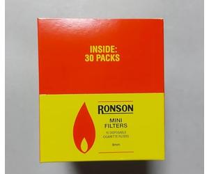 RONSON Disposable Mini Filters 30 x 10 Packs Full Box