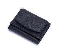 RONSSEN Wallets for Women Genuine Leather RFID Blocking Wallet Slim Anti-credit Card Fraud Card Holder Organizer Folding Purse Compatible with Women And Men credit card, Black, One Size
