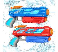 RONSTONE 2 Pack Water Guns for Kids - 280ML Capacity Water Pistol with 8.8M Long Range, Water Pistols for Kids Adults Outdoor Summer Pool Garden Water Fight Party(Blue&Red)