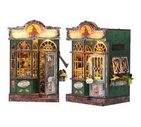 RONSTONE Book Nook for Adults DIY Mini Dollhouse Booknook with LED Lights - Magic Shop 3D Wooden Puzzle Miniature House Bookends Nook Book Christmas Birthday Ideas Gifts