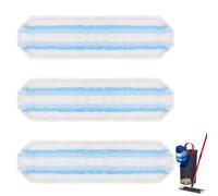 RONSUNG 3 Pack Microfiber Mop Pads Replacements Compatible with H2 prO Flat Mop System, Washable & Reusable Refills for Deep Floor Cleaning, Fits for O Cedar/Vileda H2 prO Model