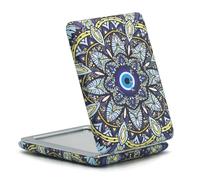 RONTEDA Small Compact Mirror - Pocket Mirror for Purse & Travel with Double Sided Square Glitter PU Leather