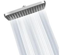 Ronvie 13 Inch Luxury Square Rain Shower Head, Powerful High Pressure & Water Saving Fixed Overhead Chrome Showerhead with Adjustable Ball Joint, Easy No-Tool Installation G1/2” Fitting