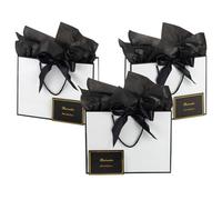 Ronvir 15Pcs White Large Gift Bags with Handle, 32 x 11 x 25cm Reusable Paper Bags with 15 Black Ribbon,30 Tissue Paper & 15 Greeting Cards for Birthday Wedding Christmas Baby Shower Business Gifting