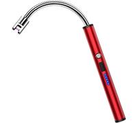 RONXS Electric Lighter, Candle Lighter Electric USB Rechargeable Lighter with Battery Display, Longer Flexible Neck Windproof Plasma Arc Long Lighters for Candles Fireworks BBQ