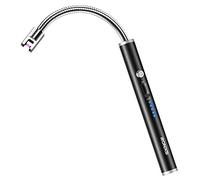 RONXS Electric Lighter, Candle Lighter Electric USB Rechargeable Lighters with Battery Display, Longer Flexible Neck Windproof Plasma Arc Long Lighters for Candles Fireworks BBQ