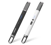 RONXS Lighter Electric Lighter Windproof Flameless Arc Type C Candle Lighters Plasma Rechargeable Lighters with Hanging Hook for Candle BBQ Camping（2PCS)