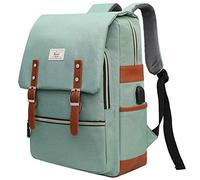 Ronyes College Bag Fits up to 15.6’’ Laptop Casual Rucksack Waterproof Business Travel School Backpack Daypacks with USB Unisex(LightGreen)