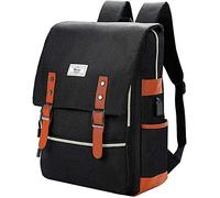Ronyes College Bag Fits up to 15.6’’ Laptop Casual Rucksack Waterproof School Backpack Daypacks with USB Unisex(Black)