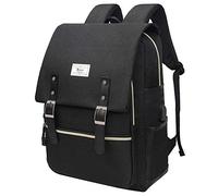 Ronyes College Bag Fits up to 15.6’’ Laptop Casual Rucksack Waterproof Business Travel School Backpack Daypacks with USB Unisex(All Black)