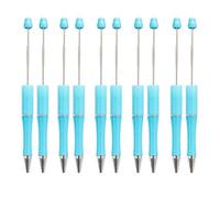 Ronyme 10Pcs Beadable Pens, Assorted Bead Pens for DIY Gift with Shaft Black Ink, Blue