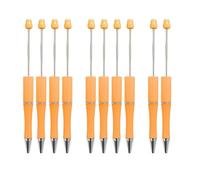 Ronyme 10Pcs Beadable Pens, Assorted Bead Pens for DIY Gift with Shaft Black Ink, Orange