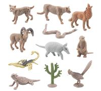 Ronyme 11 Pieces Desert Animals Figures Toys Realistic Jumbo Wildlife Animals Handmade Crafts Playset Desk Ornament