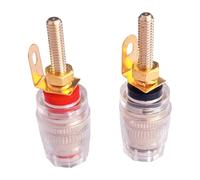 Ronyme 2Pcs Speaker Binding Post Banana Jack 4mm Quick Release Adapter Copper Clear