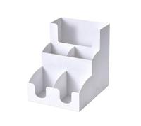 Ronyme Acrylic Organizer Countertop Holder Dispenser With Four Compartments Acrylic Body Open Top Rounded Corners Compact Design suitable for, White, Three-layer Six-grid Cup Holder