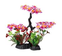 Ronyme Aquarium Plants Landscaping Tree Underwater Plants for Freshwater Saltwater Hideaway Accessories Bonsai Tank Decor, Plum Blossom