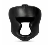 Ronyme Arts Headgear Helmet Guard Featuring Open Face With Chin Opening And Ear Openings With Back And Top Straps suitable for sparring fighters training gym practice competition prep, Black, L