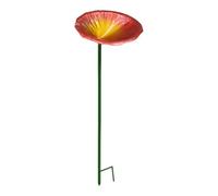 Ronyme Bee Feeder Stake Bird Bath Easy to Use Iron Ornament Birdfeeder Garden Decor for Lawn Courtyard Outdoor Backyard Patio, Red