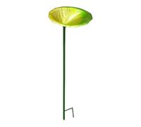 Ronyme Bee Feeder Stake Bird Bath Easy to Use Iron Ornament Birdfeeder Garden Decor for Lawn Courtyard Outdoor Backyard Patio, Green