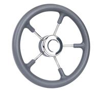 Ronyme Boat Steering Wheel Stainless Steel Practical Replacement Durability Accessory Easy to Install Marine Steering Wheel 13 inch