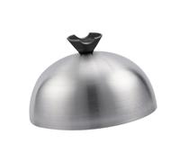 Ronyme Burger Cover Basting Cover Cheese Melting Dome Practical Stainless Steel Basting Cover with Heat-Proof Handle, Dome Steaming Cover for Indoor & Outdoor BBQ, Griddle, Camping and Cooking, 12cm