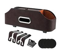 Ronyme Car Headrest Seat Back Storage Box Multipurpose Cup Napkin Holder for Children and Adults 13.7x4.7x3.7inch Partition Design with 4 Coasters, Brown