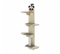 Ronyme Cat Climber Cat Perch Cat Scratcher With Layered Steps And Wrapped Scratch Column For Exercise And Vertical Exploration, 12mm Yellow Oak High Fiber Panda Model