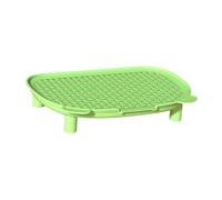 Ronyme Cat Litter Mat Catcher Tray Versatile Double Layered Step Detachable Easy Cleaning Elevated Ramp Keep Tidy for Indoor Cats, green