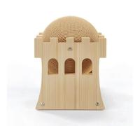 Ronyme Cat Scratching Wheel Interactive Toy Cat Scratcher Sisal Ball Wooden Frame Rolling Sphere Furniture Protector engaging rotating design with cutout, 15cm, Castle