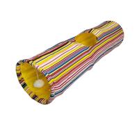 Ronyme Cat Tunnel Channel Tube Cave Hiding Scratch Resistant Hideout Rug Interactive Toy Nest for Indoor Cats Puppy Kitten, Yellow