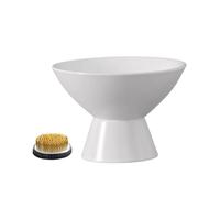 Ronyme Ceramic Flowerpot Decorative Footed Bowl, Simple Flower Arrangement Container for Home Decor, 4.9x4.3x3.5 Inch Black Planter Ornament for Living Room Study Cafe Yard, Floral Art Supplies Gift