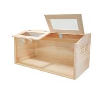 Ronyme Chick Brooder Box Wooden Breeding Box Double Doors Small Animals Habitat Chicken Coop Quail Cage for Ducks Chick Hamsters