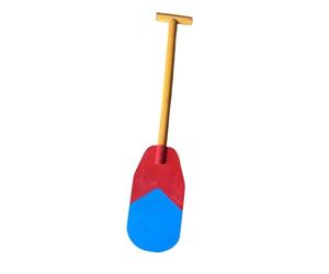 Ronyme Children Paddle Prop Canoe Paddle Handmade Decorative Boat Oar Wood for Dragon Boat Races Party Festival Rowing Performance, Red Blue