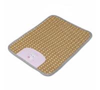 Ronyme Cooling Floor Pad Pet Cooling Mat Rattan Pet Bed Cushion With Soft Sponge Layer Helps Pets Settle Calm Non Slip Backing Suitable for Dogs Flooring, Pink, size to 8