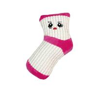 Ronyme Dog Squeaky Toy Cute Lightweight for Small Medium Dogs,Creative,Interactive Sturdy Funny Stuffed Sock Birthday Gift, White Pink
